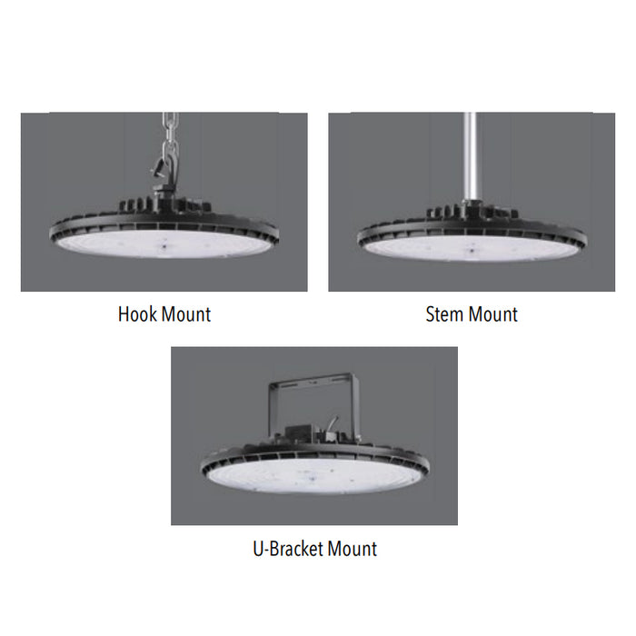 Rayon T1085LEDB-WS210 84W/126W/168W/210W LED High Bay with Emergency Battery, 2CCT Selectable, 120-277V