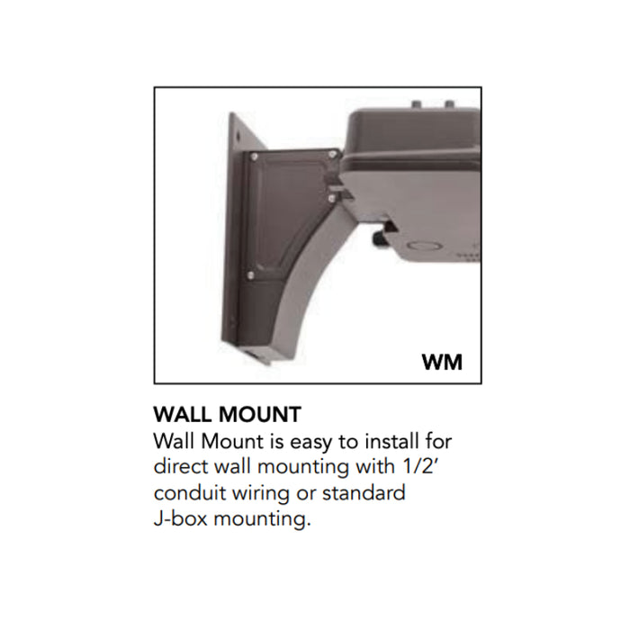 Rayon T321LEDB WS140 14" Skyline LED Area Light, 60W / 90W / 120W / 140W & 3CCT Selectable, Fixed Wall Arm Mount