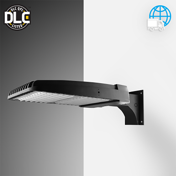 Rayon T322LEDB Series 22" Skyline LED Area Light, 120W / 180W / 240W / 300W & 3CCT Selectable, Type 3 Distribution, Wall Mount Bracket with Slipfitter, Bronze Finish