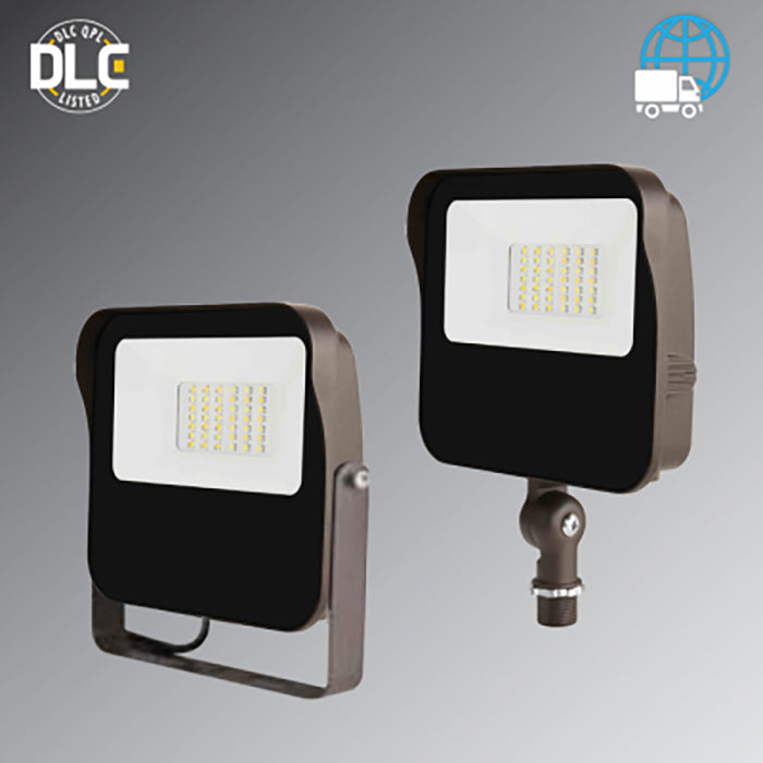 Rayon T431LEDB-WS27 10W/16W/21W/27W Small LED Flood Light with Photocell, 3CCT Selectable, 120-277V, Knuckle Mount, Bronze Finish