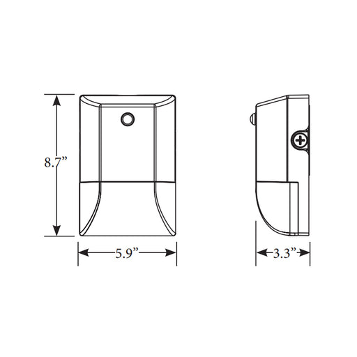 Rayon T622LEDB 15W/25W/30W LED Mini Wall Pack, 3CCT Selectable, 120-277V, Bronze Finish