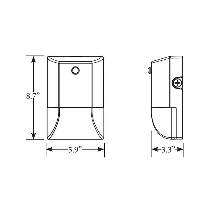 Rayon T622LEDB 15W/25W/30W LED Mini Wall Pack, 3CCT Selectable, 120-277V, Bronze Finish