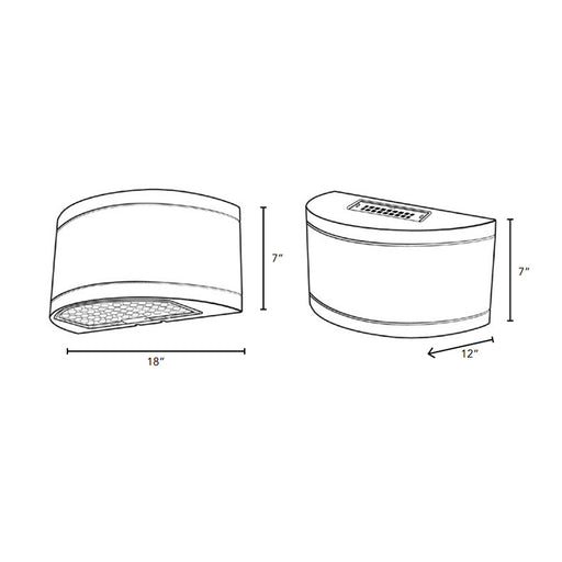 Rayon T653LEDB WS40 24W/32W/40W LED Down-Light / Bi-Directional Wall Mount with Emergency Battery, 3CCT Selectable, 120-277V, Bronze Finish