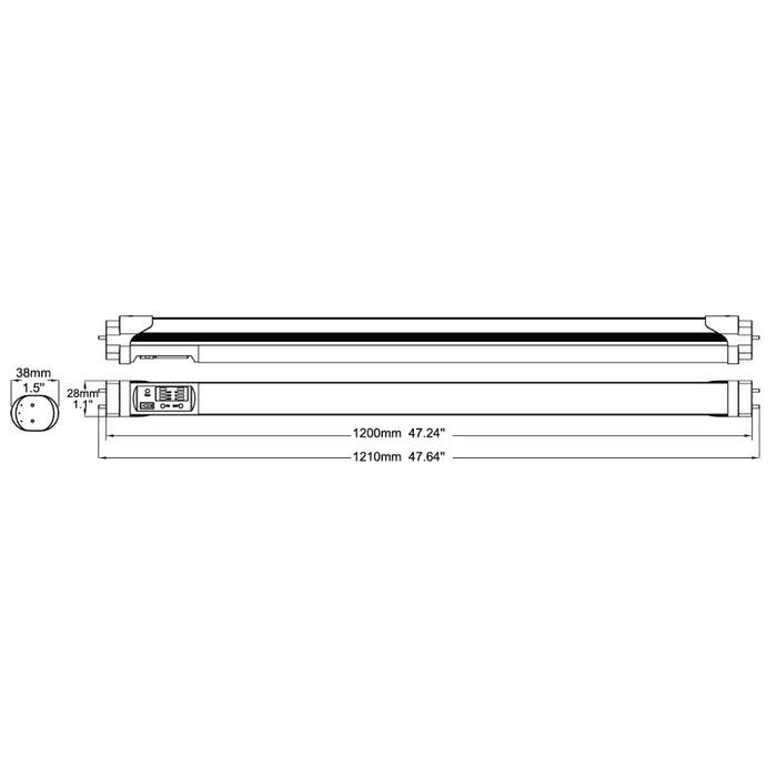 Westgate T8-EM 4-ft 12W/15W/18W LED T8 Emergency Lamp, 120-277V, 3CCT Selectable, Type B