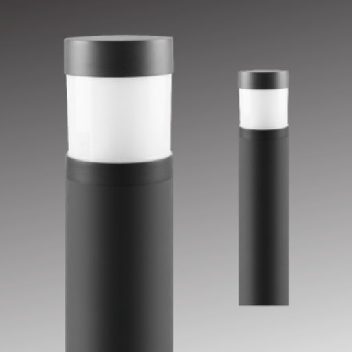 Rayon T860LEDB-FL 14W/19W/24W LED Round Flat Top Cone Bollard Frosted, 3CCT Selectable, Up to 3360 Lumens, 120-277V, Photocell