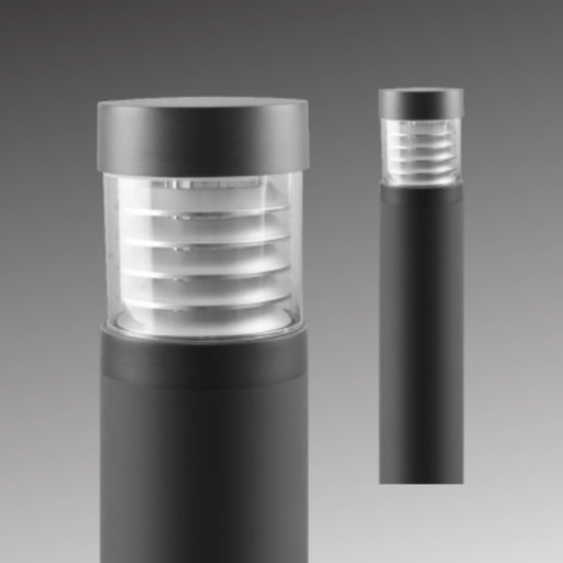 Rayon T861LEDB 14W/19W/24W LED Round Flat Top Bollard w/ Louvers, 3CCT Selectable, Up to 1800 Lumens, 120-277V, 4W Emergency Battery