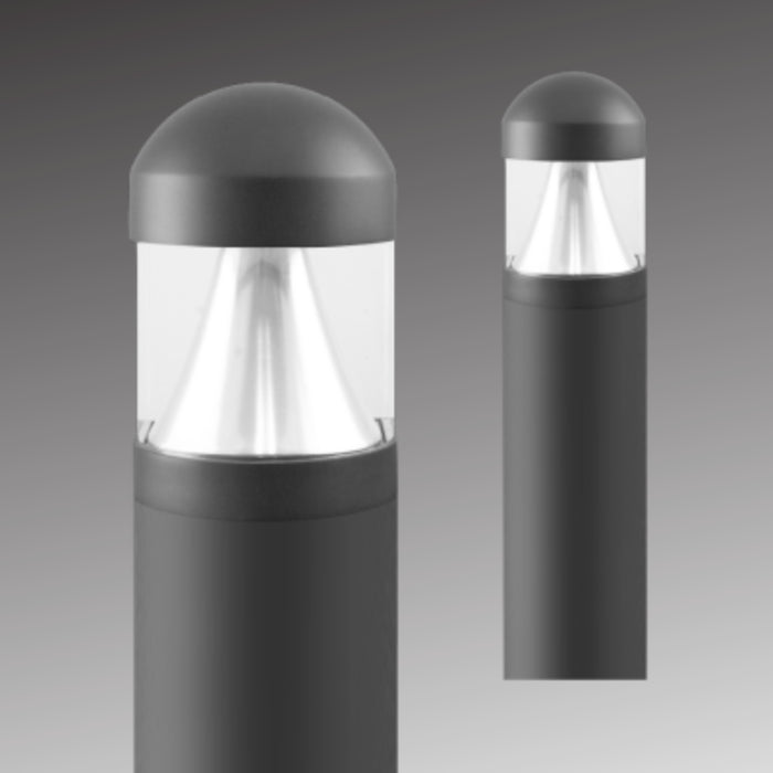Rayon T862LEDB-C 14W/19W/24W LED Round Domed Top Cone Bollard, 3CCT Selectable, Up to 3360 Lumens, 120-277V, 4W Emergency Battery