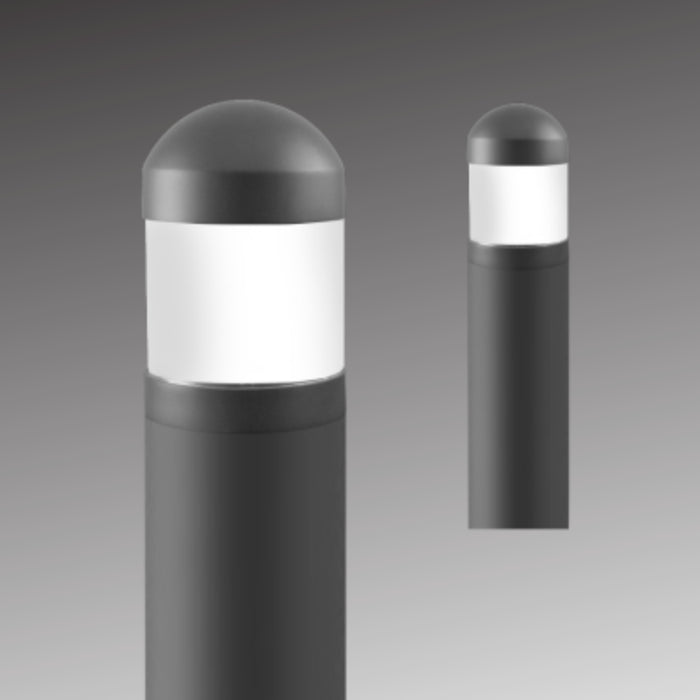 Rayon T862LEDB-FL 14W/19W/24W LED Round Domed Top Cone Bollard Frosted, 3CCT Selectable, Up to 3360 Lumens, 120-277V, 4W Emergency Battery