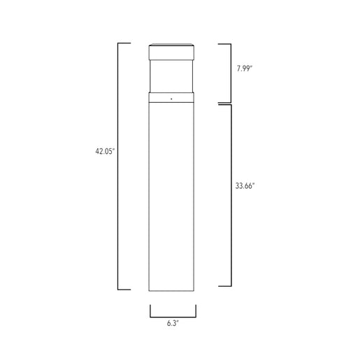 Rayon T864LEDB-FL 14W/19W/24W LED Square Flat Top Frosted Bollard with Photocell, 3CCT Selectable, Up to 3100 Lumens, 120-277V, Bronze Finish