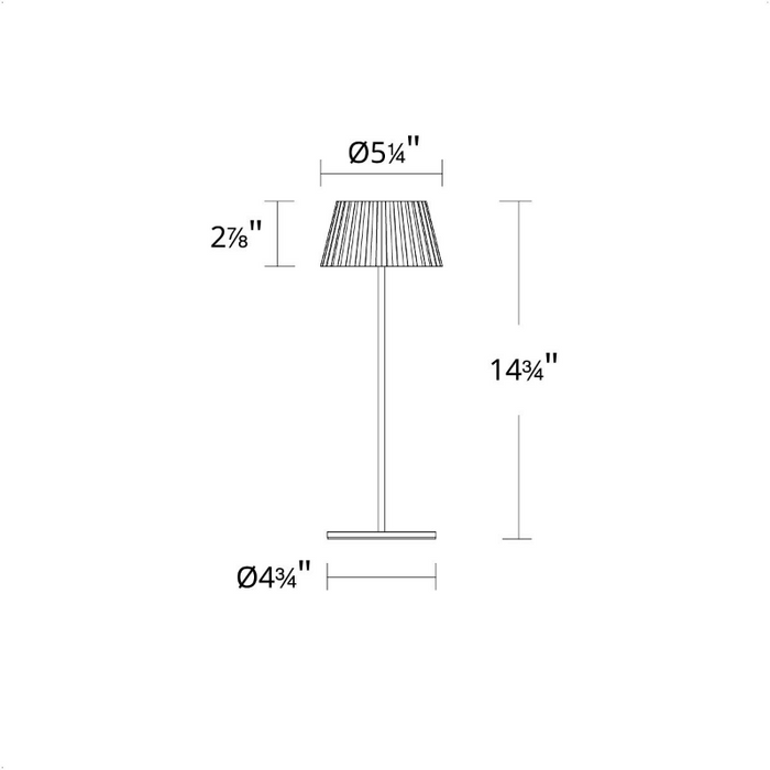 WAC TL-W251115 Pleat 1-lt 15" Tall LED Indoor/Outdoor Table Lamp, 3CCT
