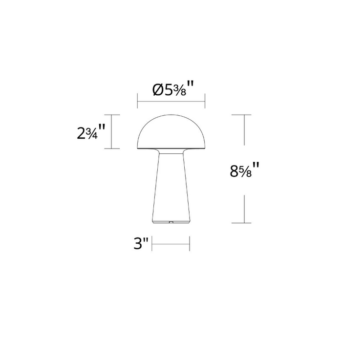 WAC TL-W251209 Darla 1-lt 9" Tall LED Indoor/Outdoor Table Lamp, 3CCT