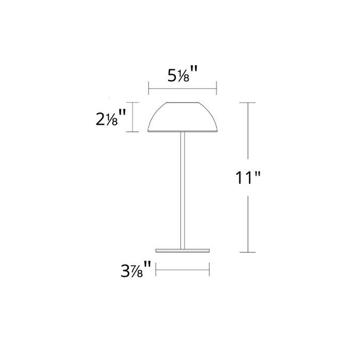 WAC TL-W251511 Channing 1-lt 11" Tall LED Indoor/Outdoor Table Lamp, 3CCT