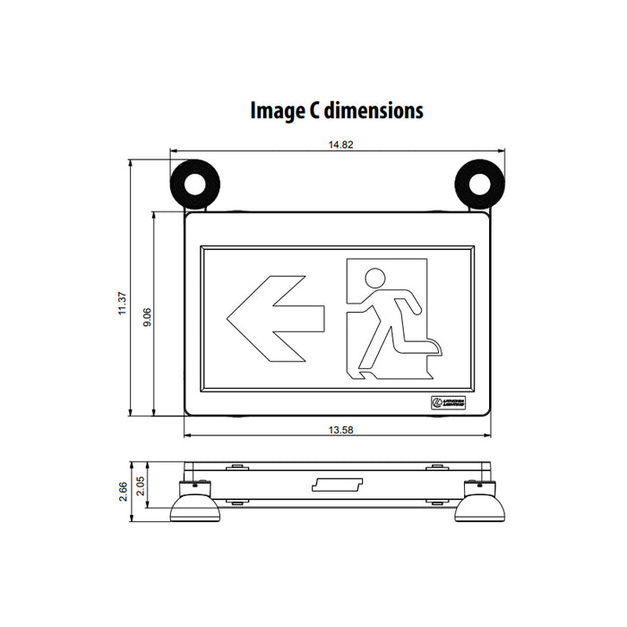 Lithonia Contractor Select TPCRM Basics Running Man Combo, Single or Double Face, Universal Mounting