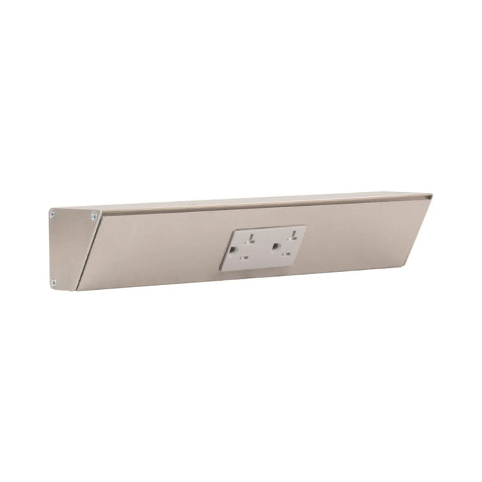 Task Lighting TR12 12" Duplex Receptacle Angle Power Strip - Satin Nickel