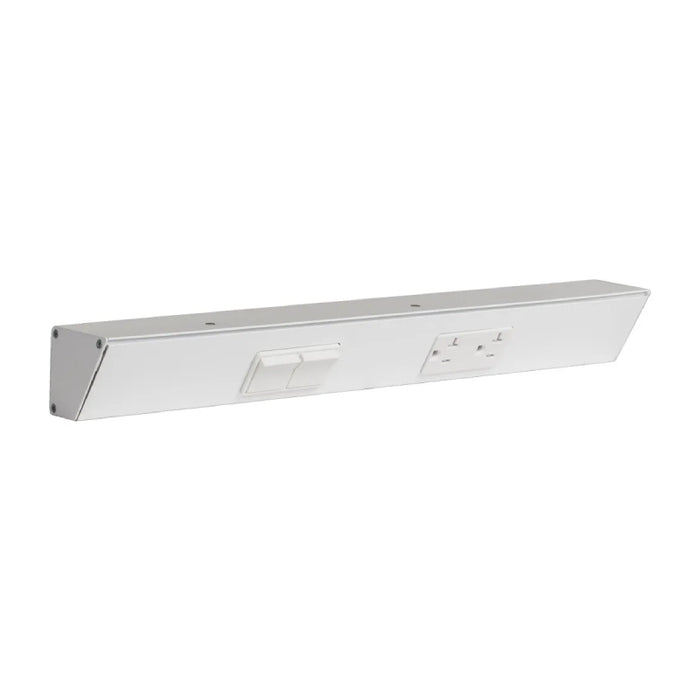 Task Lighting TRS18 18" Duplex Angle Power Strip - White/Left