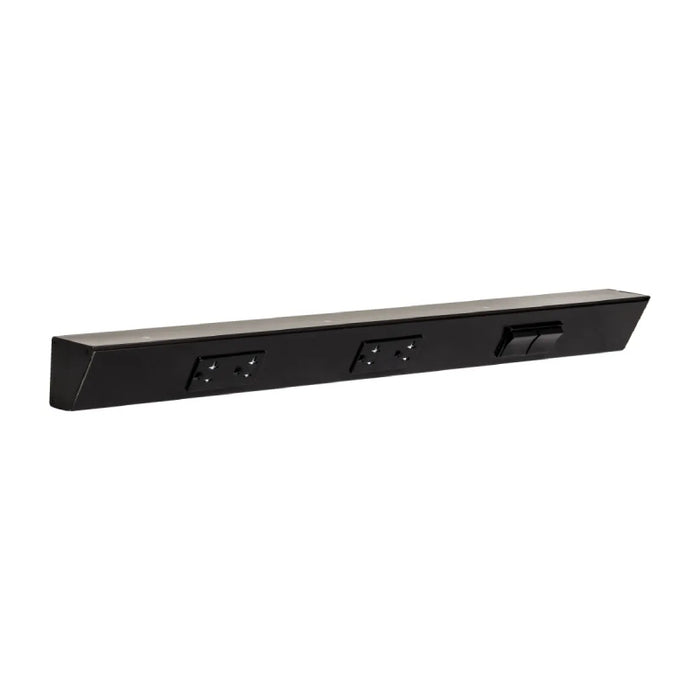 Task Lighting TRS24 24" Duplex Angle Power Strip, Double Switches & Receptacles - Black/Right