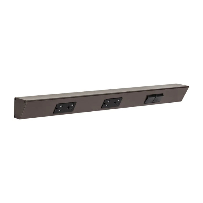 Task Lighting TRS24 24" Duplex Angle Power Strip, Double Switches & Receptacles - Bronze/Right