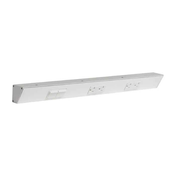 Task Lighting TRS24 24" Duplex Angle Power Strip, Double Switches & Receptacles - White/Left