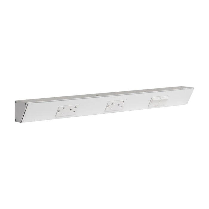 Task Lighting TRS24 24" Duplex Angle Power Strip, Double Switches & Receptacles - White/Right
