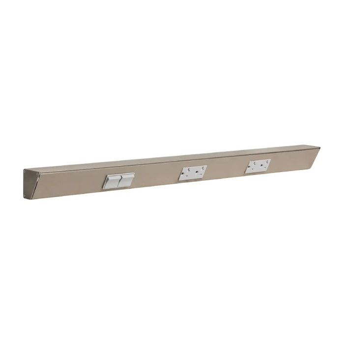 Task Lighting TRS30 30" Duplex Angle Power Strip, Double Switches & Receptacles - Satin Nickel/Left