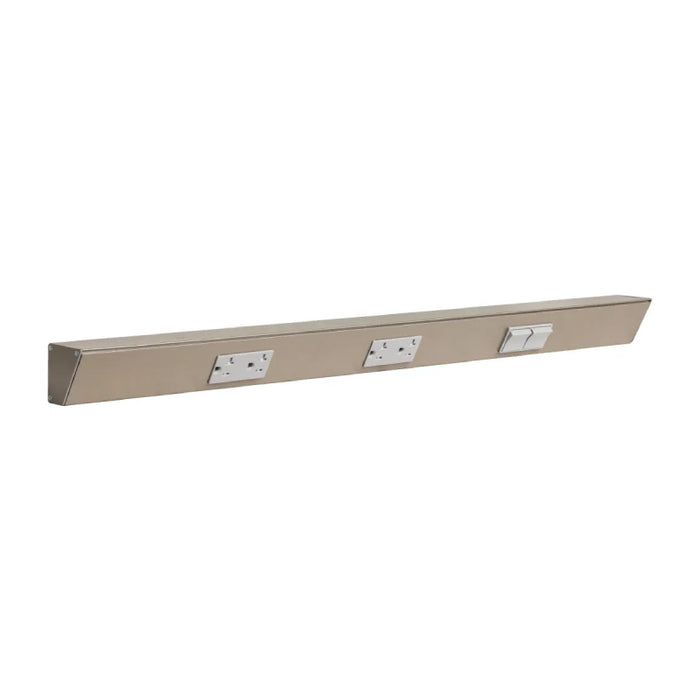 Task Lighting TRS30 30" Duplex Angle Power Strip, Double Switches & Receptacles - Satin Nickel/Right