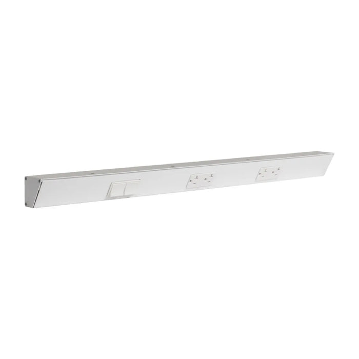Task Lighting TRS30 30" Duplex Angle Power Strip, Double Switches & Receptacles - White/Left