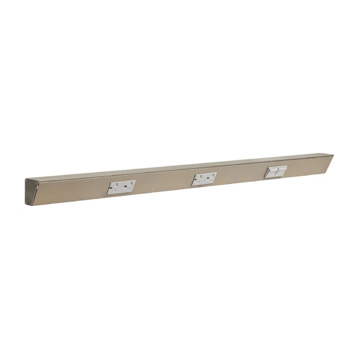 Task Lighting TRS36 36" Duplex Angle Power Strip, Double Switches & Receptacles - Satin Nickel/Right