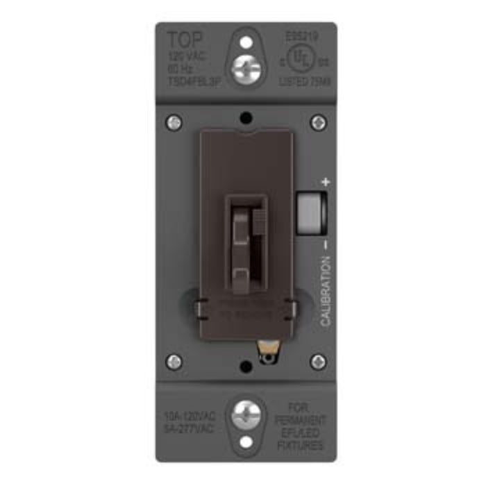 Wattstopper TSD4FBL3P TradeMaster 0-10V Fluorescent/LED Single Pole/3-Way Toggle Slide Dimmer, Preset