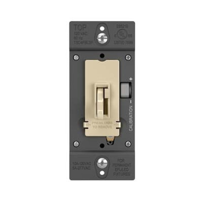 Wattstopper TSD4FBL3P TradeMaster 0-10V Fluorescent/LED Single Pole/3-Way Toggle Slide Dimmer, Preset