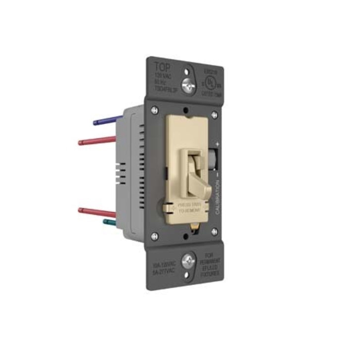 Wattstopper TSD4FBL3P TradeMaster 0-10V Fluorescent/LED Single Pole/3-Way Toggle Slide Dimmer, Preset - Ivory