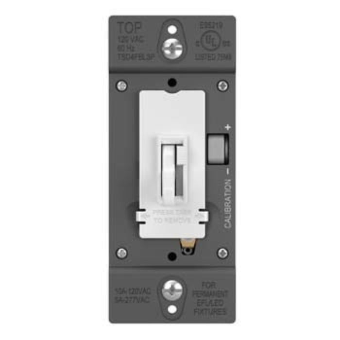 Wattstopper TSD4FBL3P TradeMaster 0-10V Fluorescent/LED Single Pole/3-Way Toggle Slide Dimmer, Preset