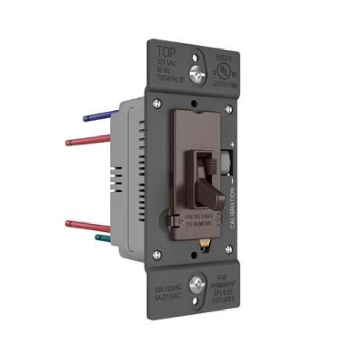 Wattstopper TSD4FBL3P TradeMaster 0-10V Fluorescent/LED Single Pole/3-Way Toggle Slide Dimmer, Preset - Brown