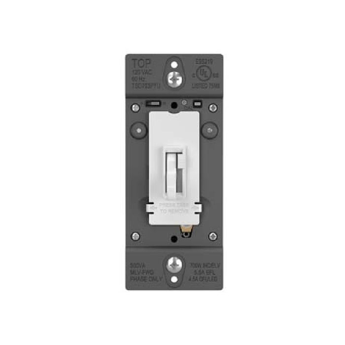 Wattstopper TSD703PTU TradeMaster Tru-Universal Single Pole/3-Way Toggle Slide Dimmer, Preset