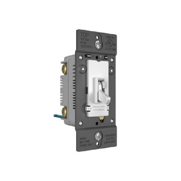 Wattstopper TSD703PTU TradeMaster Tru-Universal Single Pole/3-Way Toggle Slide Dimmer, Preset