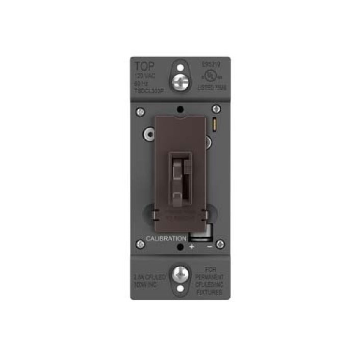 Wattstopper TSDCL303 TradeMaster LED/CFL/Incandescent Single Pole/3-Way Toggle Slide Dimmer, Preset
