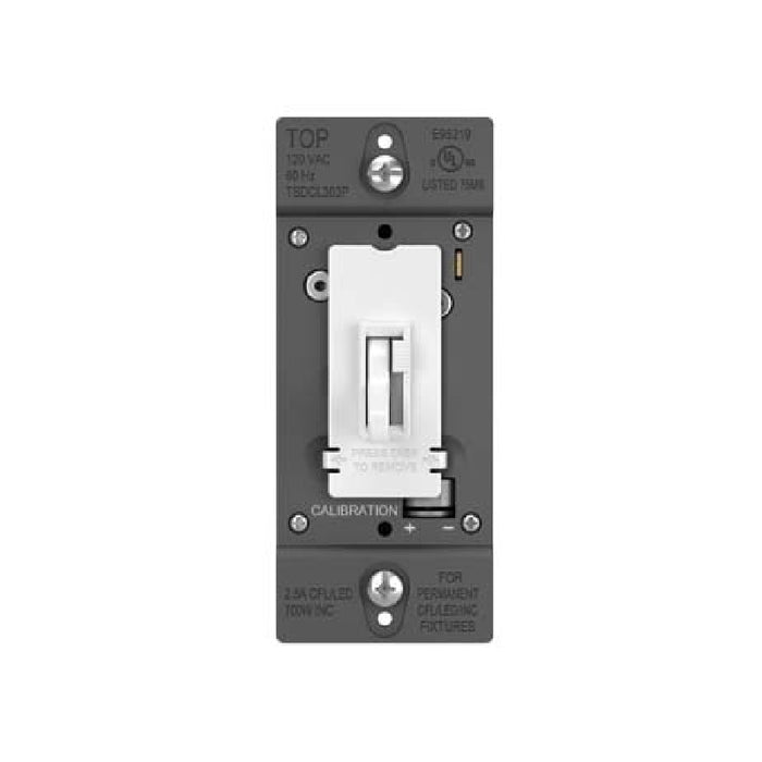 Wattstopper TSDCL303 TradeMaster LED/CFL/Incandescent Single Pole/3-Way Toggle Slide Dimmer, Preset