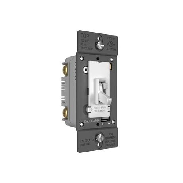 Wattstopper TSDCL303 TradeMaster LED/CFL/Incandescent Single Pole/3-Way Toggle Slide Dimmer, Preset