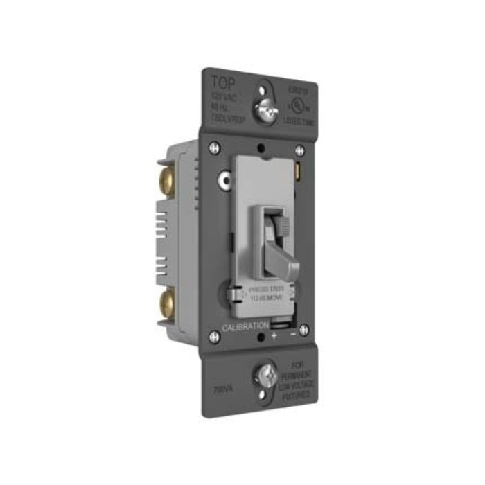 Wattstopper TSDLV703P TradeMaster Toggle Slide Dimmer Low Voltage Single Pole/3-Way, 700VA - Gray