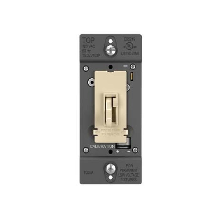Wattstopper TSDLV703P TradeMaster Toggle Slide Dimmer Low Voltage Single Pole/3-Way, 700VA