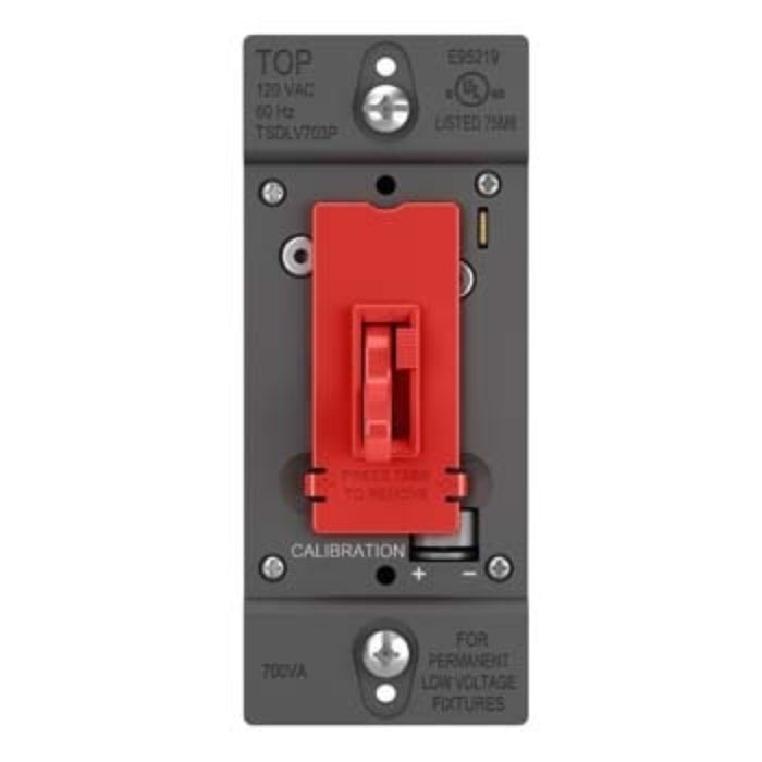 Wattstopper TSDLV703P TradeMaster Toggle Slide Dimmer Low Voltage Single Pole/3-Way, 700VA