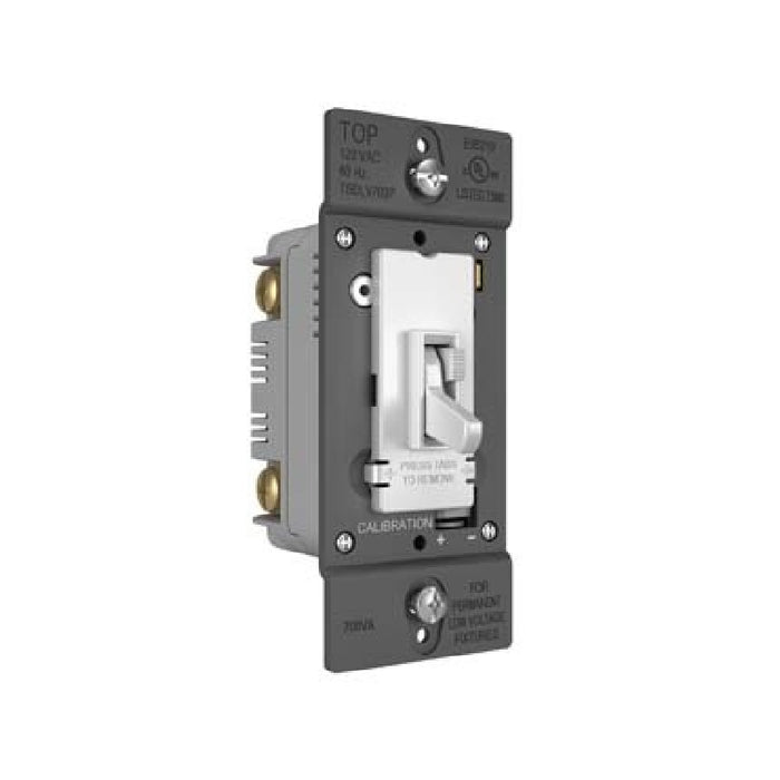 Wattstopper TSDLV703P TradeMaster Toggle Slide Dimmer Low Voltage Single Pole/3-Way, 700VA - White