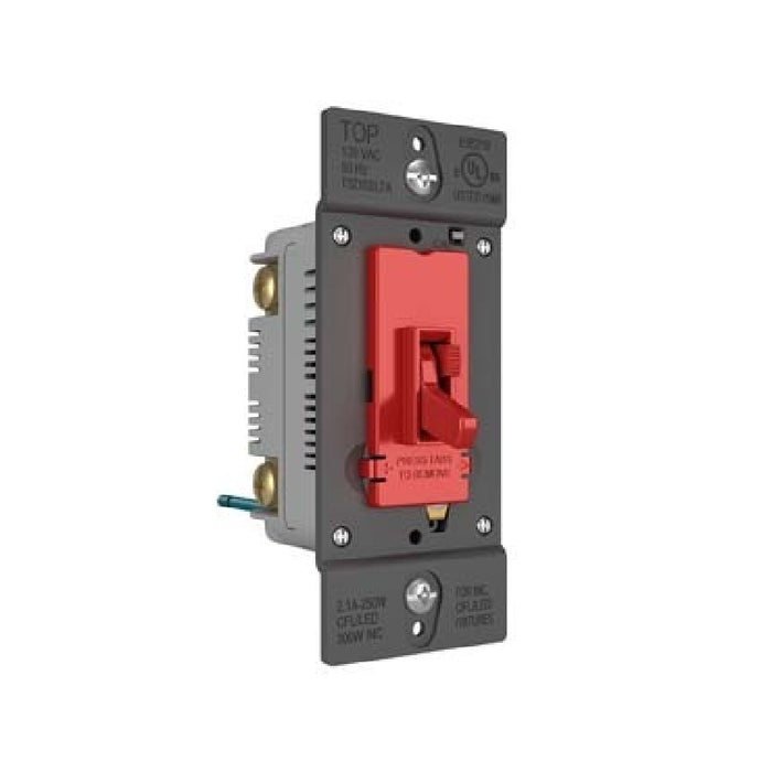 Wattstopper TSDSSL7AP TradeMaster SSL7A-Compliant LED/CFL/Incandescent Single Pole/3-Way Toggle Slide Dimmer - Red