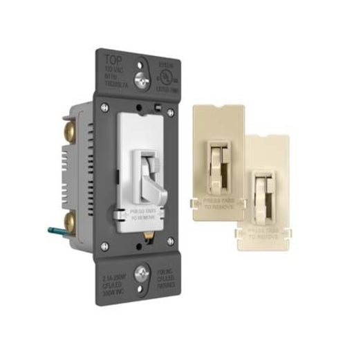 Wattstopper TSDSSL7AP TradeMaster SSL7A-Compliant LED/CFL/Incandescent Single Pole/3-Way Toggle Slide Dimmer - Tri Color