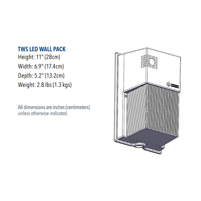 Lithonia Contractor Select TWS 7W/12W/17W LED Wall Pack, Selectable 3CCT & Lumens