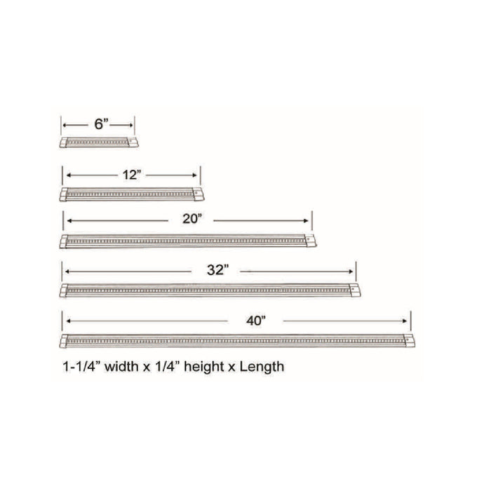 Westagte UC20 20" 5W LED Linear Undercabinet Light, 3000K 420 Lumen Dimmable 24V