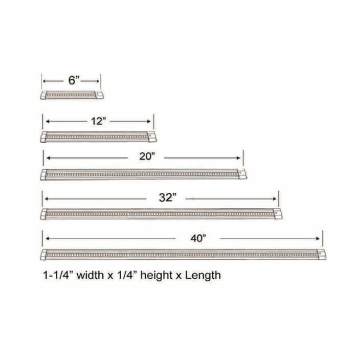 Westagte UCW6 6" 2W LED Linear Undercabinet Light, 3000K 140 Lumen Dimmable 12V