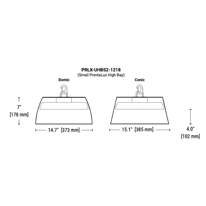 Prentalux PRLX-UHBS2 Decorative High Bay, Up to 18000 lm, 5CCT Selectable, 120-347V, Dome Shape, No Cap