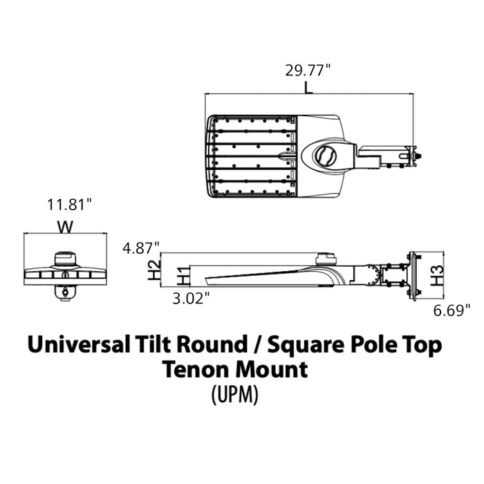 Lithonia EAX1 32W-106W LED Area Light, 120-347V, 3CCT Selectable, Pole Mont