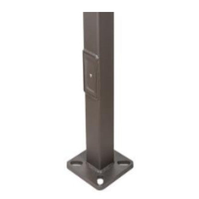SON-QS-SSS25B4-BM-T 25FT Mounting Height 4"x4" Square Straight Steel Pole Anchor Base, Gauge, Dark Bronze Finish Quick-Ship