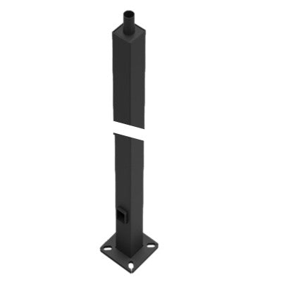 SON-QS-SSS30B5-BM-T 30FT Mounting Height 5"x5" Square Straight Steel Pole Anchor Base, Gauge, Dark Bronze Finish Quick-Ship